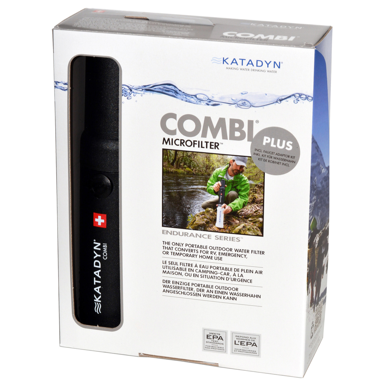Katadyn Combi Plus Wasserfilter Outdoor & Zuhause fr Trinkflasche & Wasserhahn
