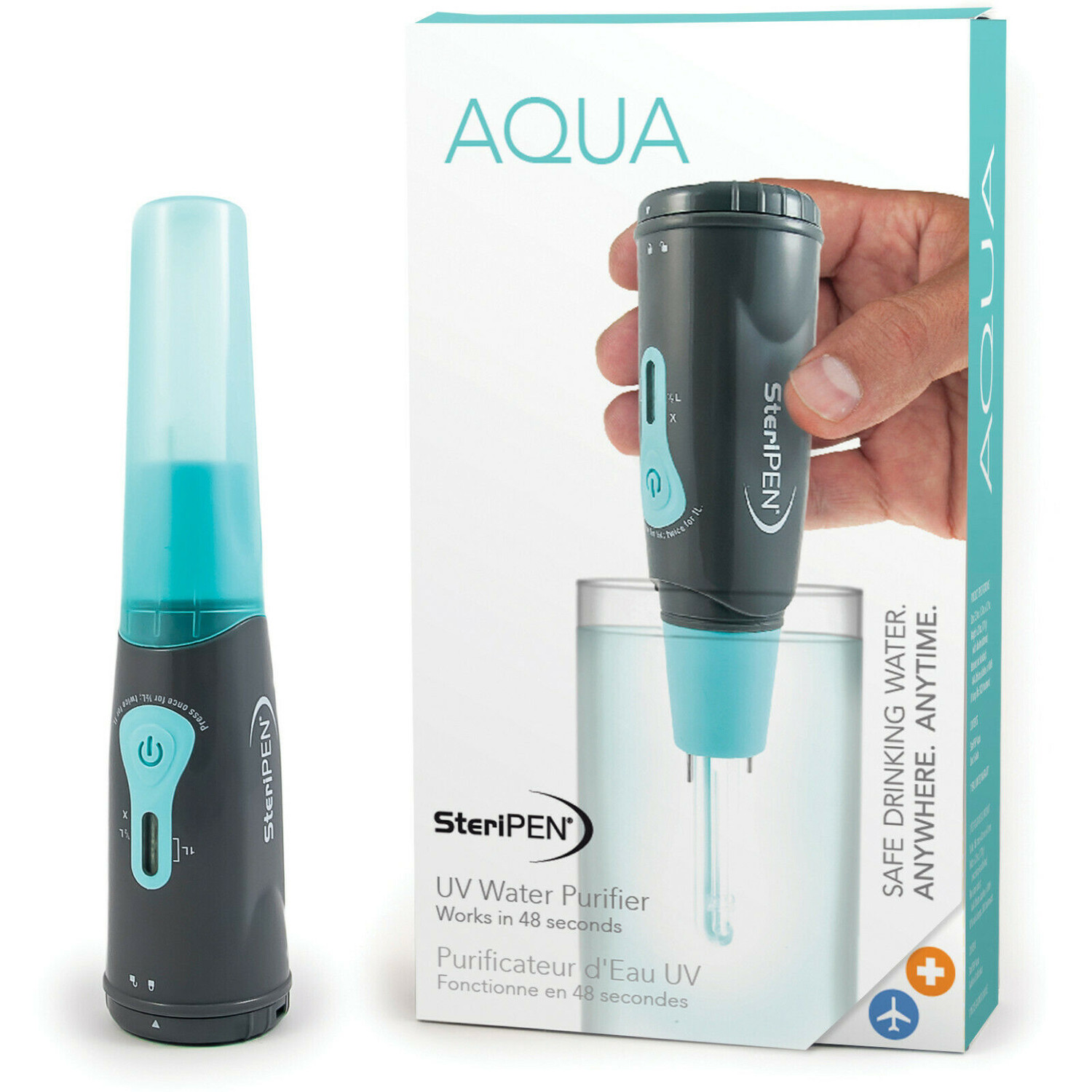 SteriPEN Aqua UV-Wasserentkeimer fr Reisen und Outdoor (Betrieb mit AA-Batterien)